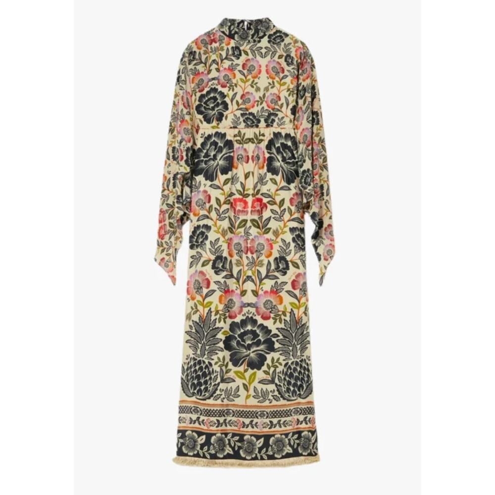 Farm Rio Women's Maxi Dress Long Sleeve Romantic Garden Size Large NWT - Picture 1 of 12